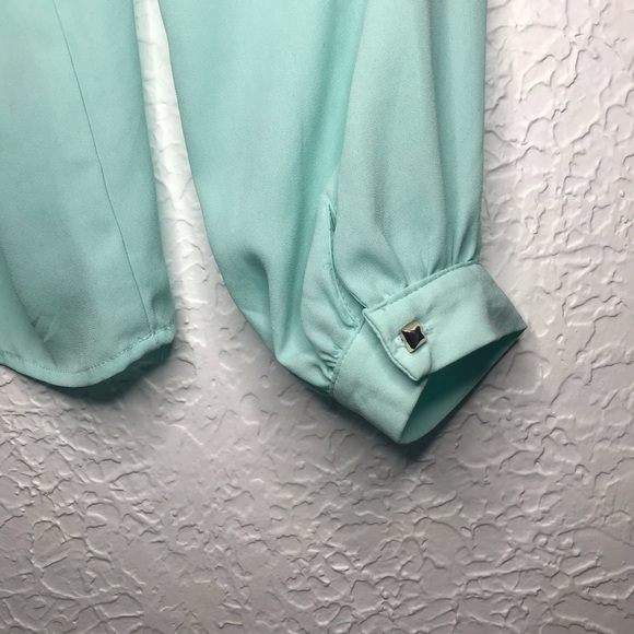 Forever 21 Mint Green Lace Bow Front Blouse - Picture 3 of 8